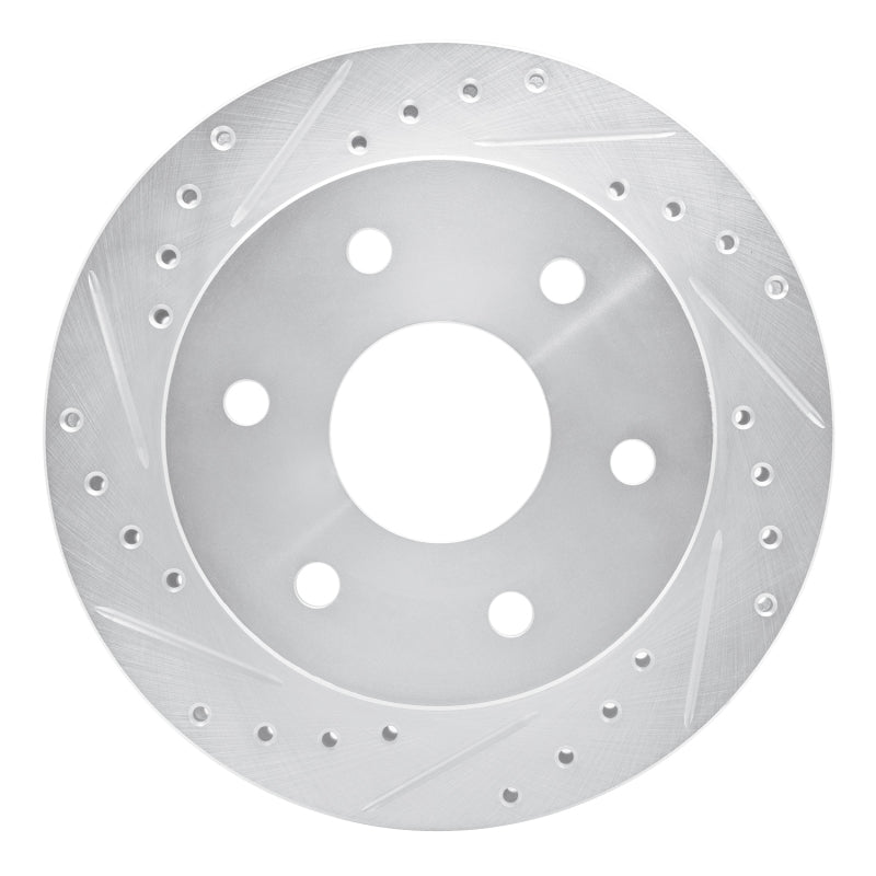 R1 Concepts R1 88-00 Cadillac Escalade Front Left Drilled & Slotted Silver Brake Rotor