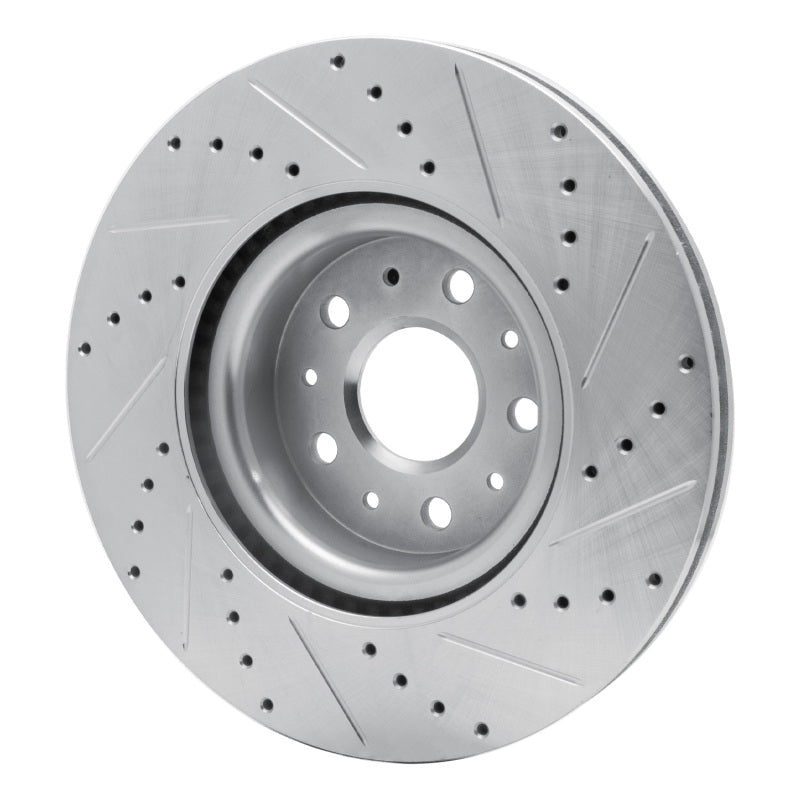 R1 Concepts R1 14-25 Cadillac CT5 Front Left Drilled & Slotted Silver Brake Rotor