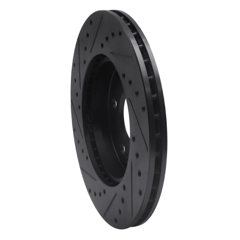 R1 Concepts R1 84-95 Mercedes-Benz 260E Front Right Drilled & Slotted Black Brake Rotor