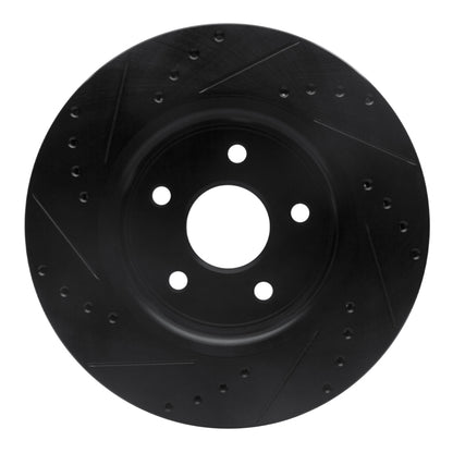 R1 Concepts R1 05-10 Jeep Commander Front Right Drilled & Slotted Black Brake Rotor