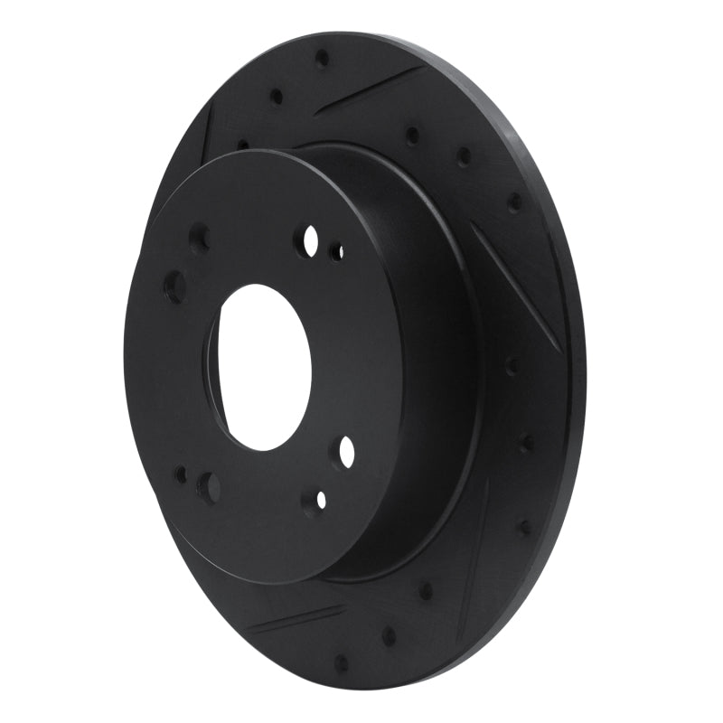 R1 Concepts R1 92-97 Acura CL Rear Left Drilled & Slotted Black Brake Rotor