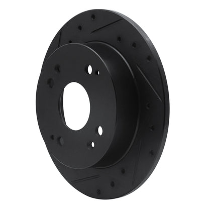 R1 Concepts R1 92-97 Acura CL Rear Left Drilled & Slotted Black Brake Rotor