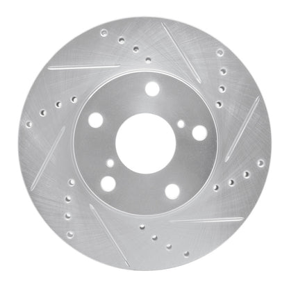 R1 Concepts R1 01-05 Toyota RAV4 Front Right Drilled & Slotted Silver Brake Rotor
