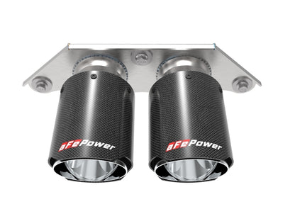 aFe Power Mach Force Xp 4in 304 SS Bolt-On Exhaust Tips Carbon Fiber 14-19 Porsche 911 GT3 3.8L/4.0L