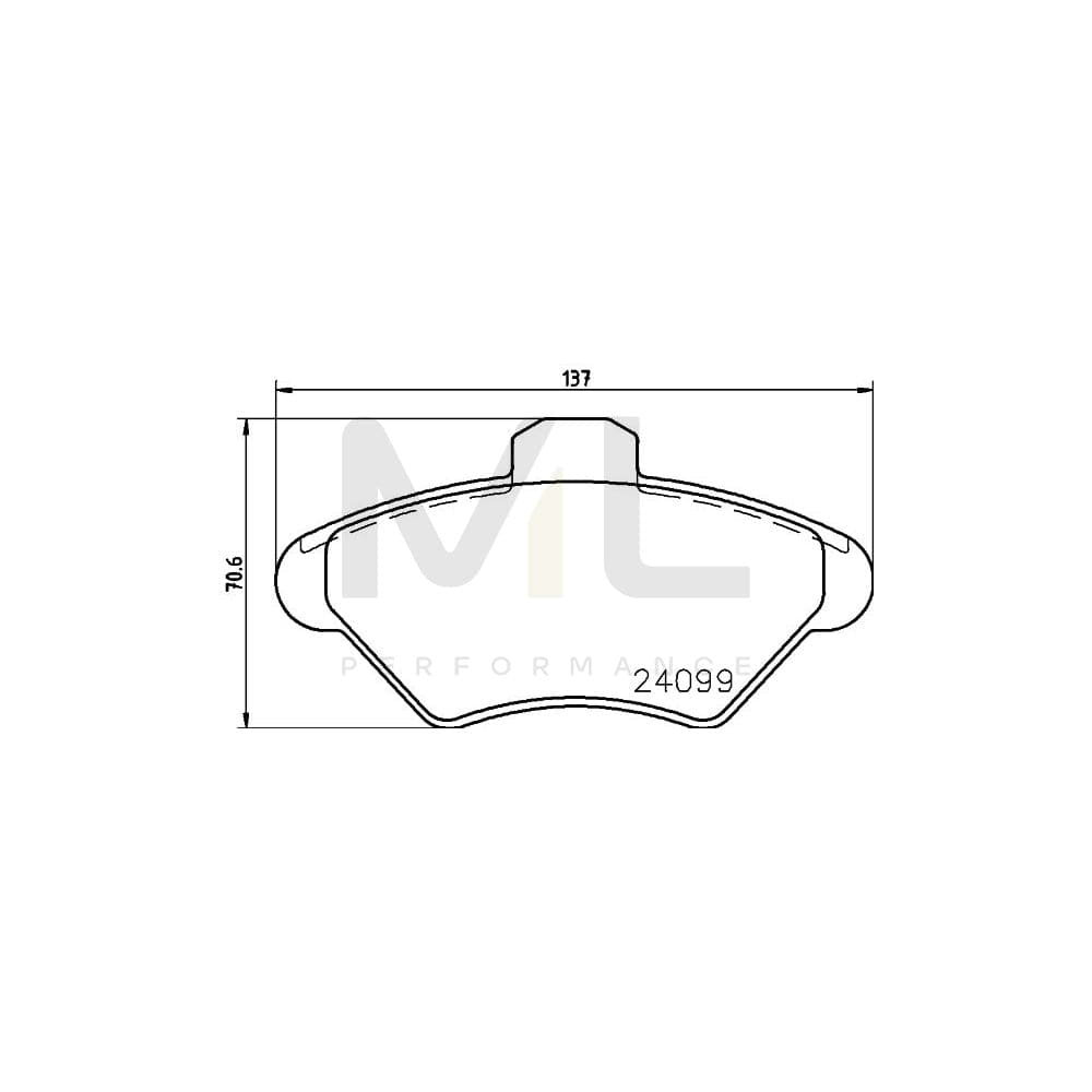 Hella 8DB 355 013-011 Brake Pad Set Not Prepared For Wear Indicator
