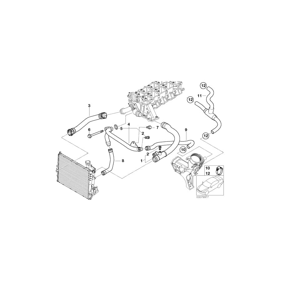 Genuine BMW 11537786764 E46 Water Hose (Inc. 318d) | ML Performance UK Car Parts