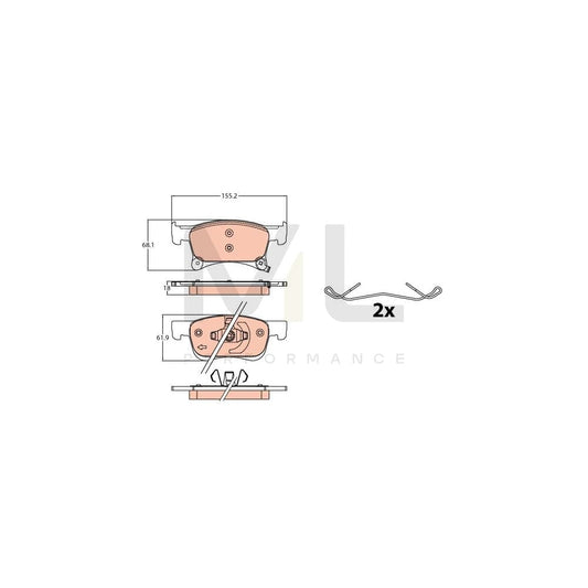 TRW Gdb2091 Brake Pad Set Incl. Wear Warning Contact | ML Performance Car Parts