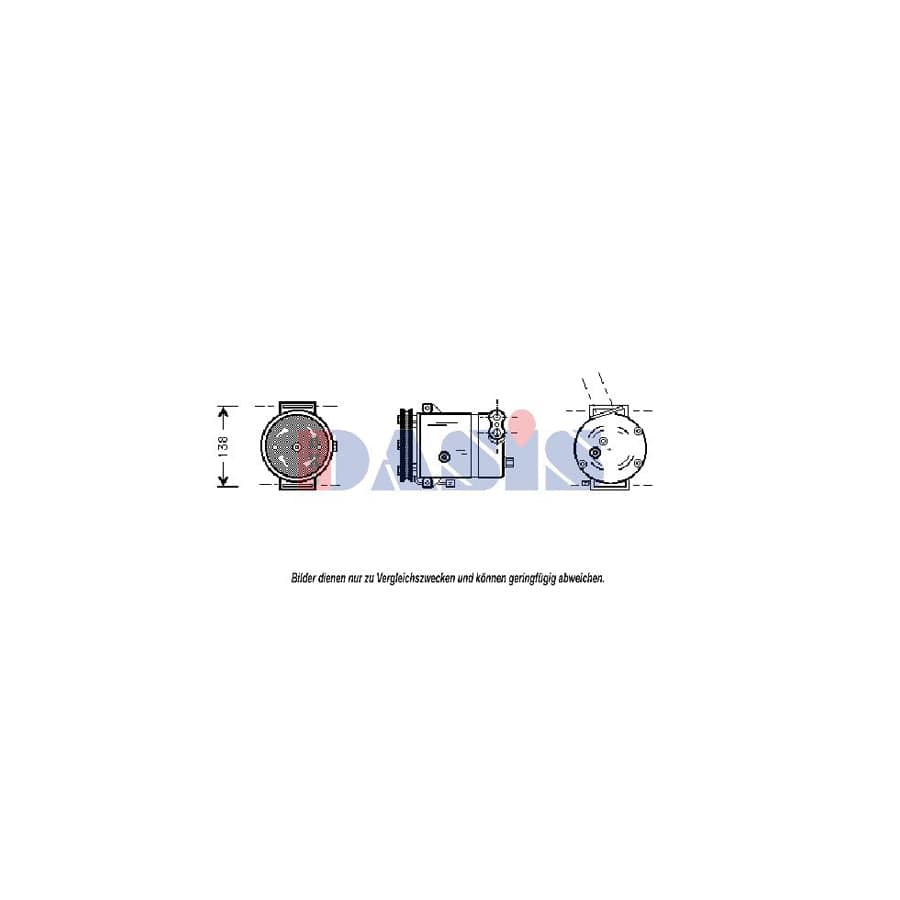 AKS Dasis 850754N Compressor, Air Conditioning for Daewoo Lanos
