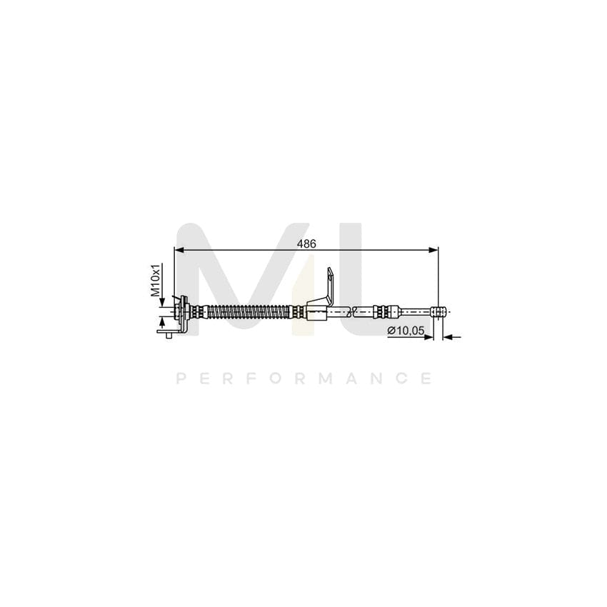 BOSCH 1 987 481 372 Brake Hose for HYUNDAI Getz (TB) 466mm, M10x1 | ML Performance Car Parts