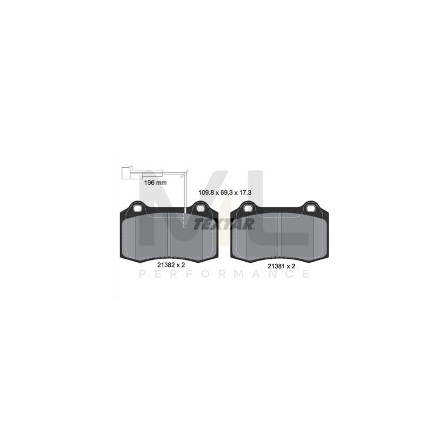 TEXTAR 2138201 Brake pad set for LANCIA Delta I (831) with integrated wear warning contact | ML Performance Car Parts