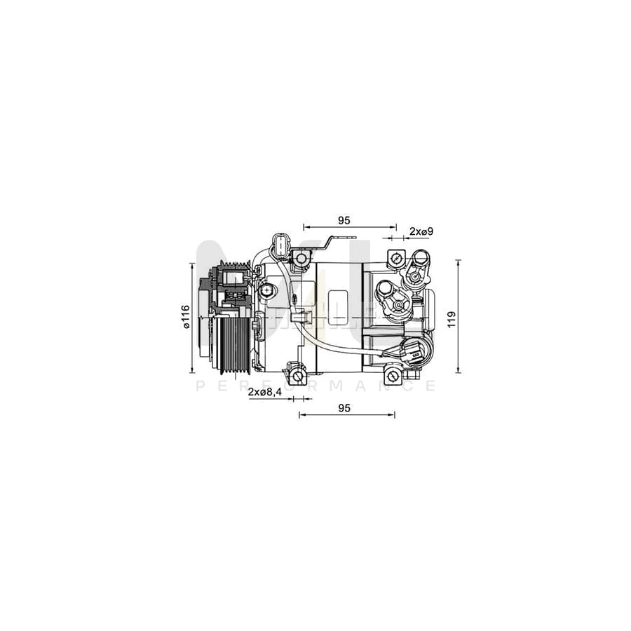 MAHLE ORIGINAL ACP 1460 000P Compressor, air conditioning for HYUNDAI i10 II Hatchback (IA, BA) PAG 46 YF, Refrigerant: R 1234yf, R 134a | ML Performance Car Parts