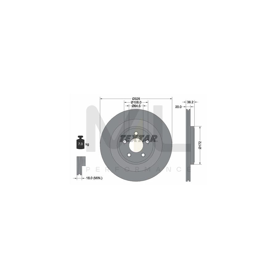 TEXTAR PRO+ 92178005 Brake Disc Internally Vented, Coated, High-carbon, without wheel hub, without wheel studs | ML Performance Car Parts