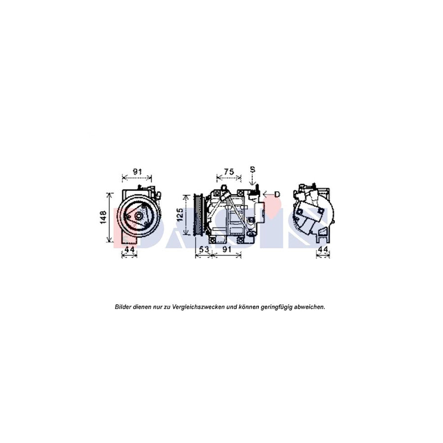 AKS Dasis 851921N Compressor, Air Conditioning for Nissan X-Trail (T31)