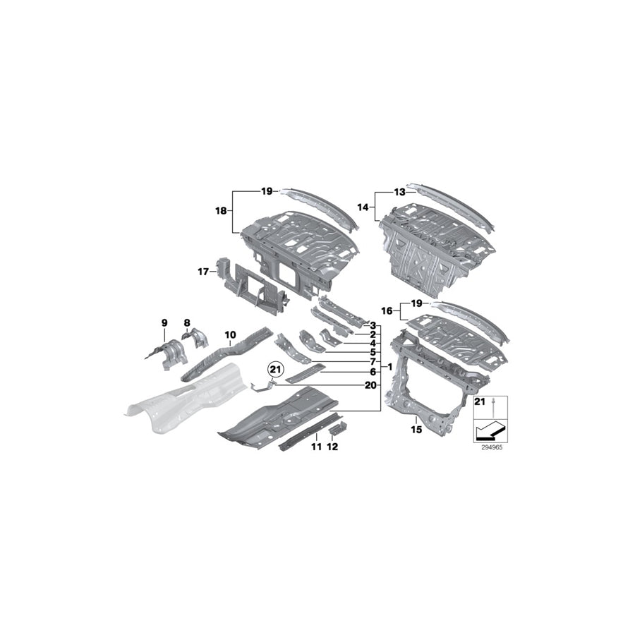 Genuine BMW 41127204183 RR6 RR5 F06 Reinforcement Tunnel (Inc. 740d) 1 | ML Performance US Car Parts