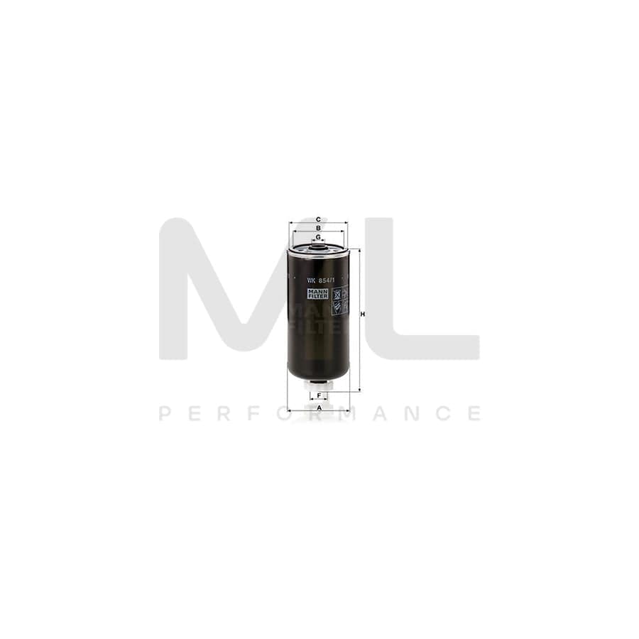 MANN-FILTER WK 854/1 Fuel filter Spin-on Filter