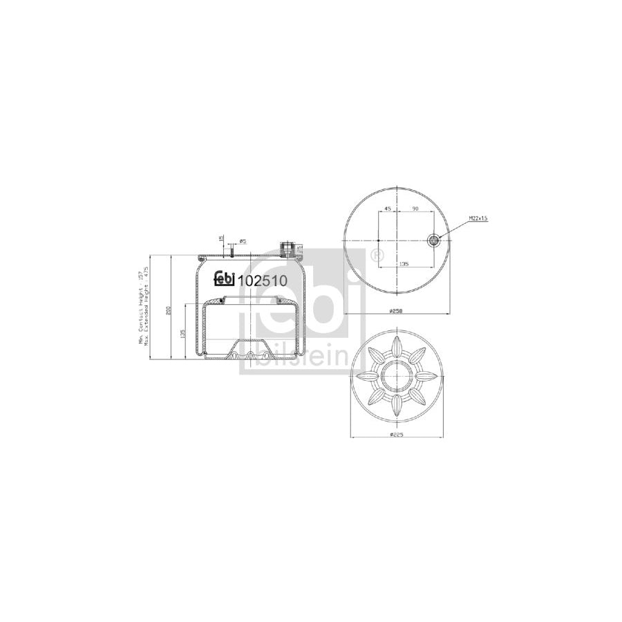 Febi Bilstein 102510 Boot, Air Suspension