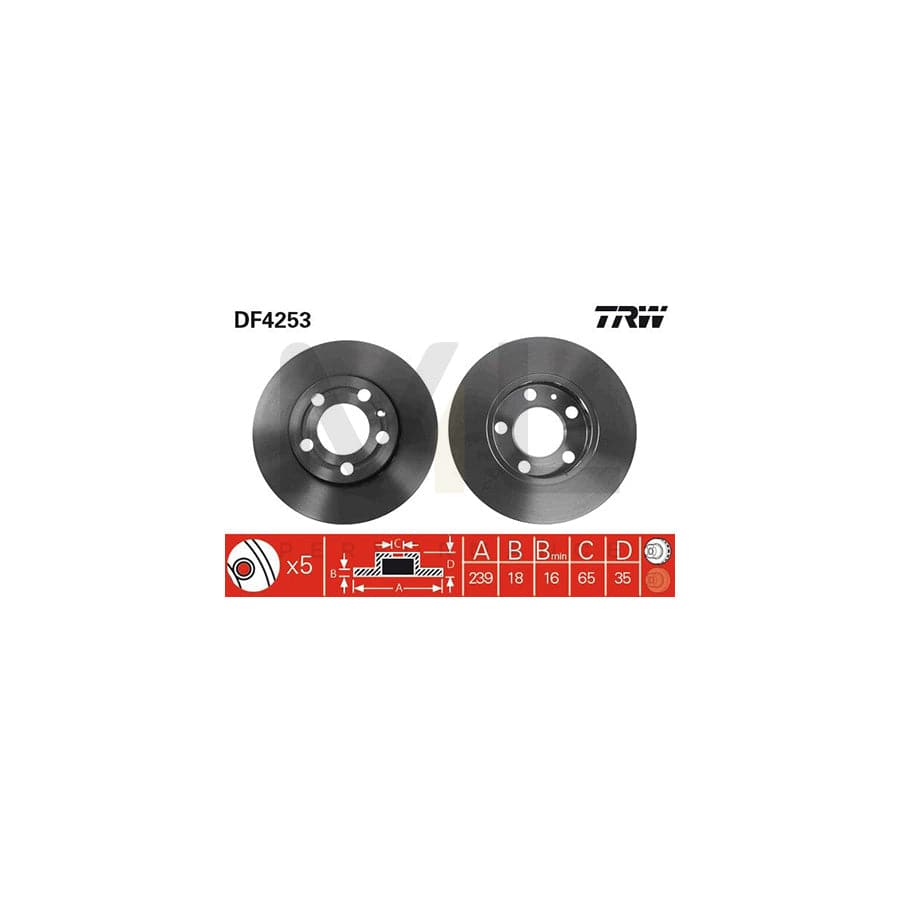 TRW DF4253 Brake Disc Vented, Painted | ML Performance Car Parts