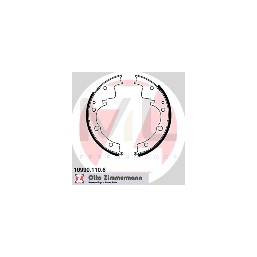 ZIMMERMANN 10990.110.6 Brake Shoe Set without accessories