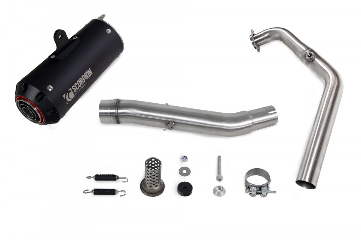 Scorpion PYA115SYSBCER Yamaha YZF-R125 Red Power Full System - Black Ceramic Coated Sleeve | ML Performance US US