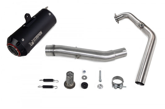 Scorpion PYA115SYSBCER Yamaha YZF-R125 Red Power Full System - Black Ceramic Coated Sleeve | ML Performance US US