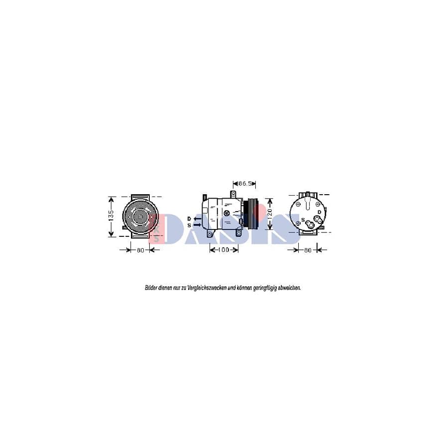 AKS Dasis 850756N Compressor, Air Conditioning for Renault Laguna