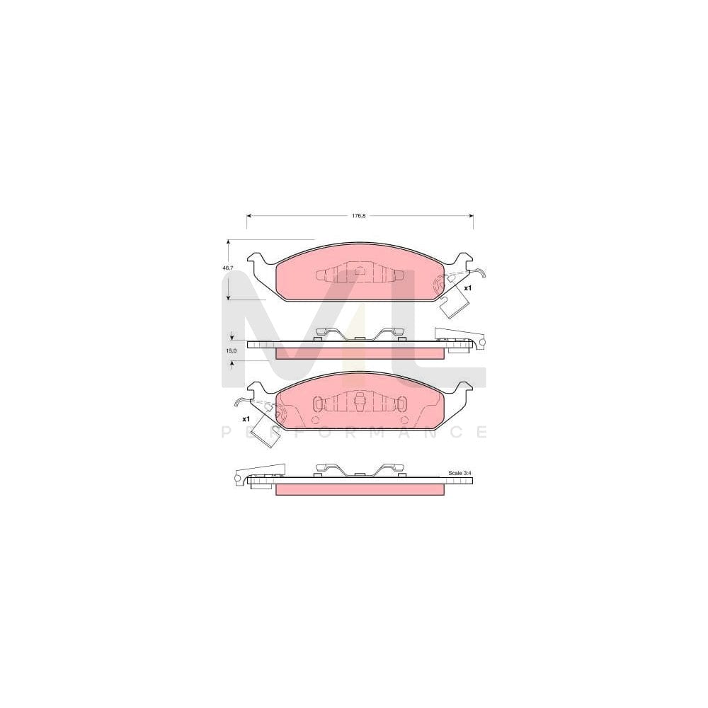 TRW Gdb4016 Brake Pad Set Incl. Wear Warning Contact | ML Performance Car Parts