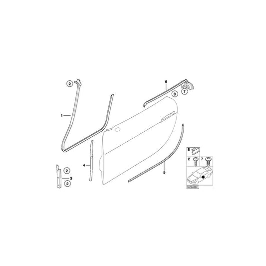 Genuine BMW 51718236802 E52 Rail, Column A Right (Inc. ALPINA V8 & Z8) | ML Performance US Car Parts
