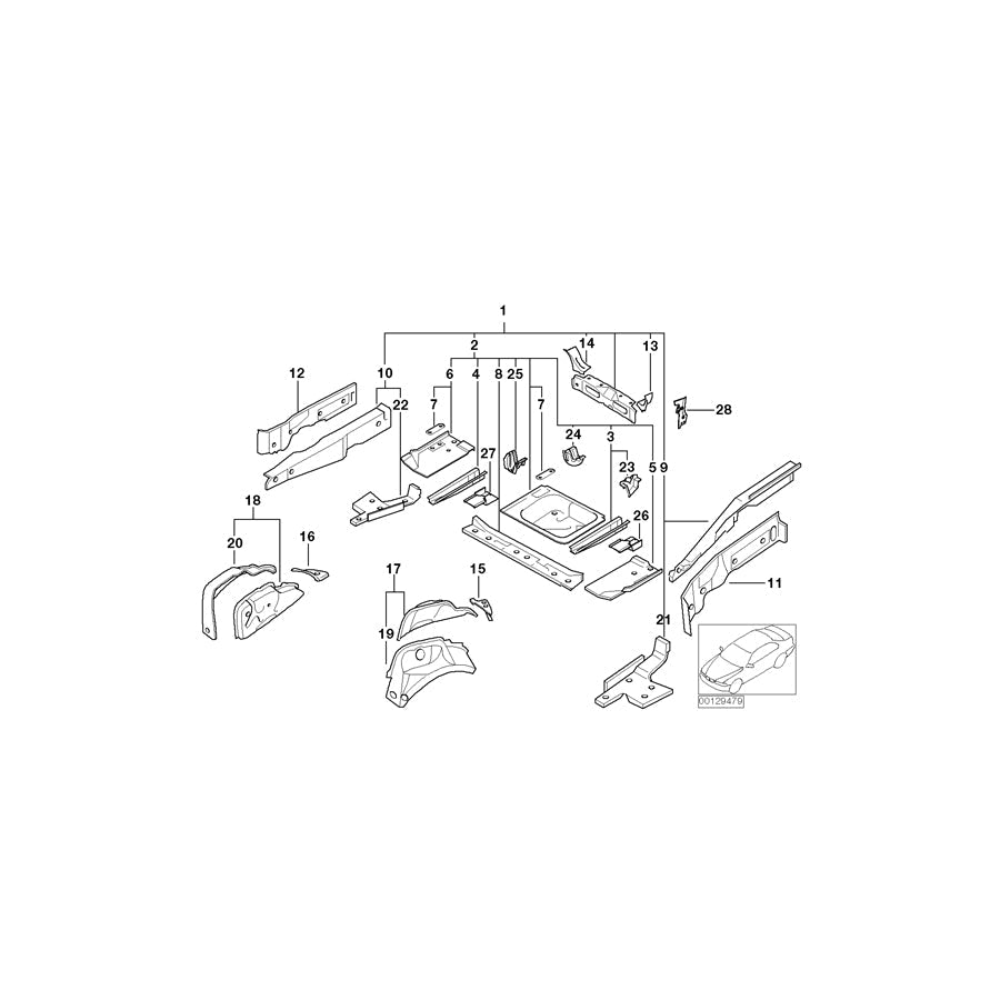 Genuine BMW 41127207492 R53 R56 Reinforcement For Side Member, Right (Inc. Coop.S JCW) 1 | ML Performance US Car Parts