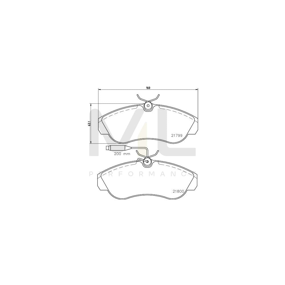 Hella 8DB 355 018-151 Brake Pad Set With Integrated Wear Warning Contact, With Brake Caliper Screws