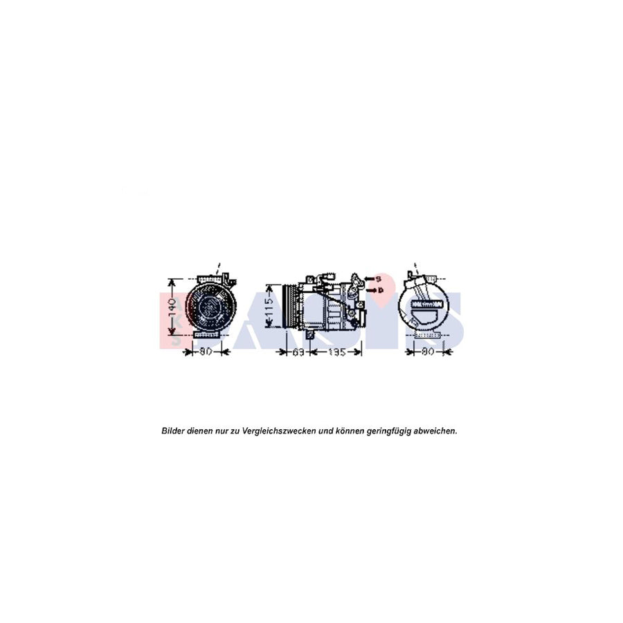 AKS Dasis 851922N Compressor, Air Conditioning for Nissan X-Trail (T31)