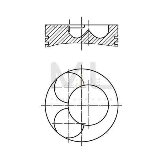 MAHLE ORIGINAL 034 90 01 Piston 81,26 mm, at steering cylinder, Axle stop on frame, with piston ring carrier, without cooling duct | ML Performance Car Parts