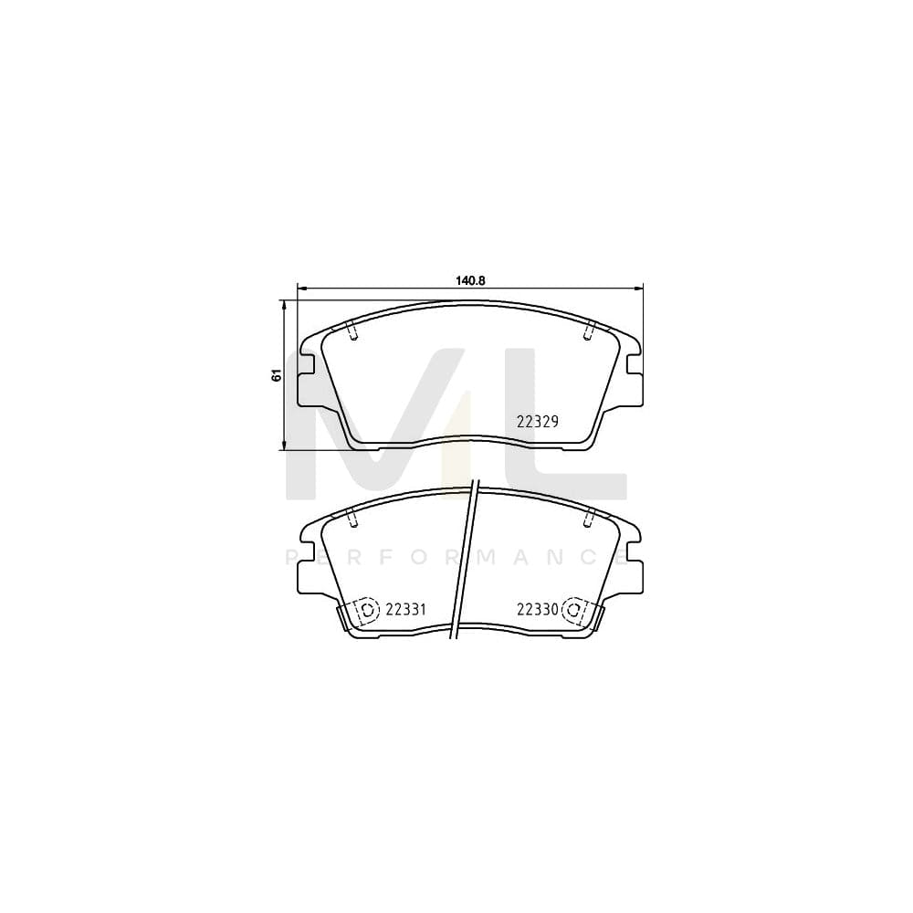 Hella 8DB 355 031-671 Brake Pad Set Incl. Wear Warning Contact, With Accessories