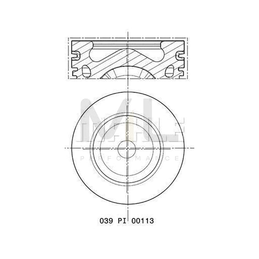 MAHLE ORIGINAL 039 PI 00113 010 Piston 75,009 mm, with cooling duct, with piston ring carrier | ML Performance Car Parts