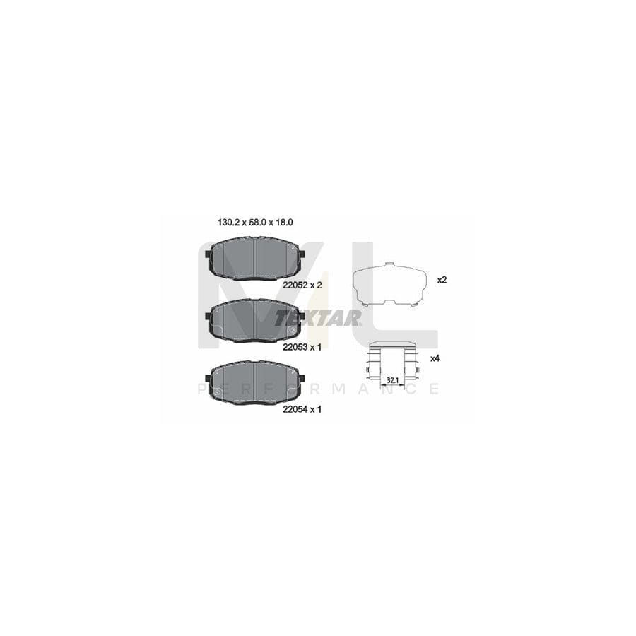 TEXTAR 2205201 Brake pad set with acoustic wear warning, with accessories | ML Performance Car Parts