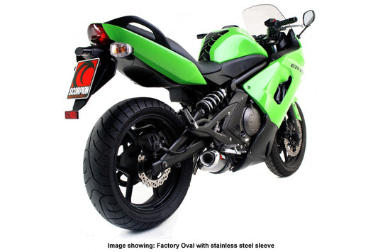 Scorpion EKA74TEO Kawasaki ER6 F / N Factory Oval Slip-On - Titanium Sleeve | ML Performance US US