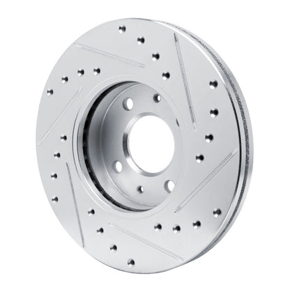 R1 Concepts R1 91-94 Nissan SENTRA Front Left Drilled & Slotted Silver Brake Rotor
