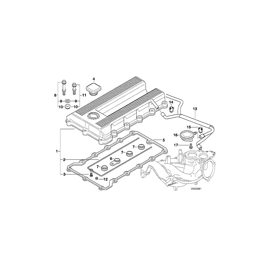 Genuine BMW 11121247827 E36 Cylinder Head Cover (Inc. 318i, Z3 1.9 & 318ti) | ML Performance US Car Parts