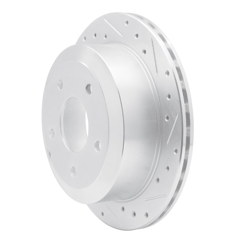 R1 Concepts R1 05-06 Pontiac GTO Rear Right Drilled & Slotted Silver Brake Rotor