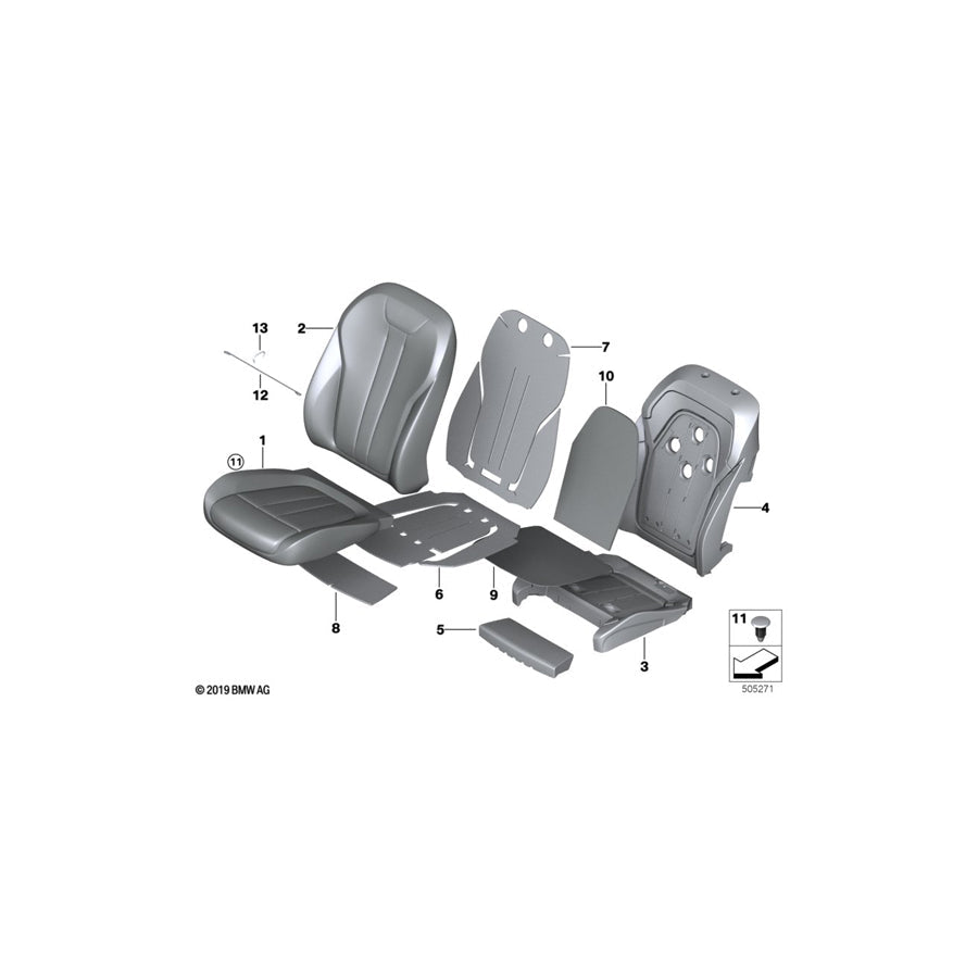 Genuine BMW 52108493375 G06 G05 G07 Cover, Comfort Backrest, Perf. Lthr, Le COGNAC (Inc. X6) | ML Performance US Car Parts
