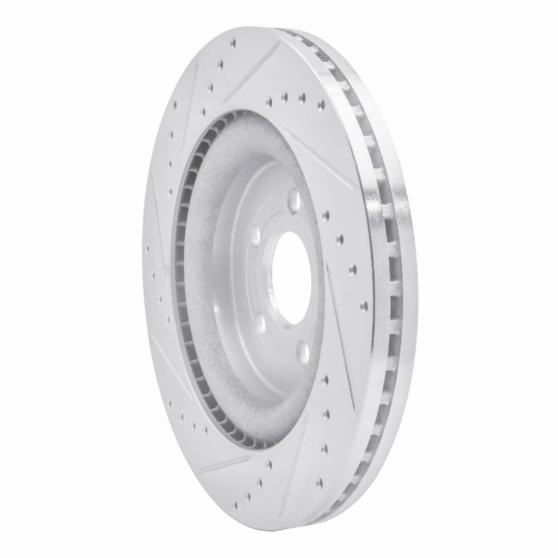 R1 Concepts R1 13-19 Ford Explorer Front Right Drilled & Slotted Silver Brake Rotor