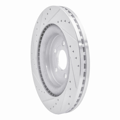 R1 Concepts R1 13-19 Ford Explorer Front Right Drilled & Slotted Silver Brake Rotor