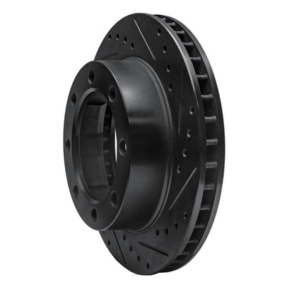 R1 Concepts R1 80-94 Ford F-350 4WD (Excl Super Duty) Front Right Drilled & Slotted Black Brake Rotor