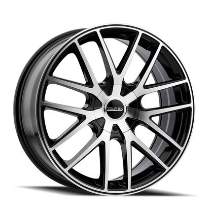 Touren 3260 TR60 18x8 / 5x108/114.3 BP / 40mm Offset / 72.62mm Hub Gloss Black Machined Wheel