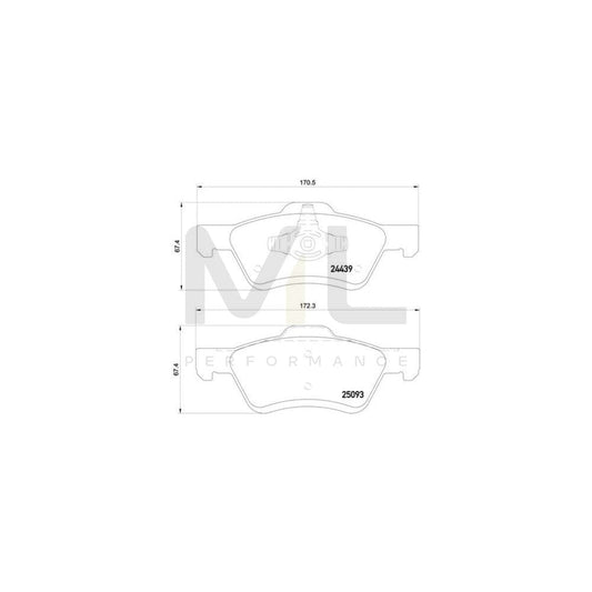 Brembo P 24 159 Brake Pad Set Excl. Wear Warning Contact, With Piston Clip | ML Performance Car Parts
