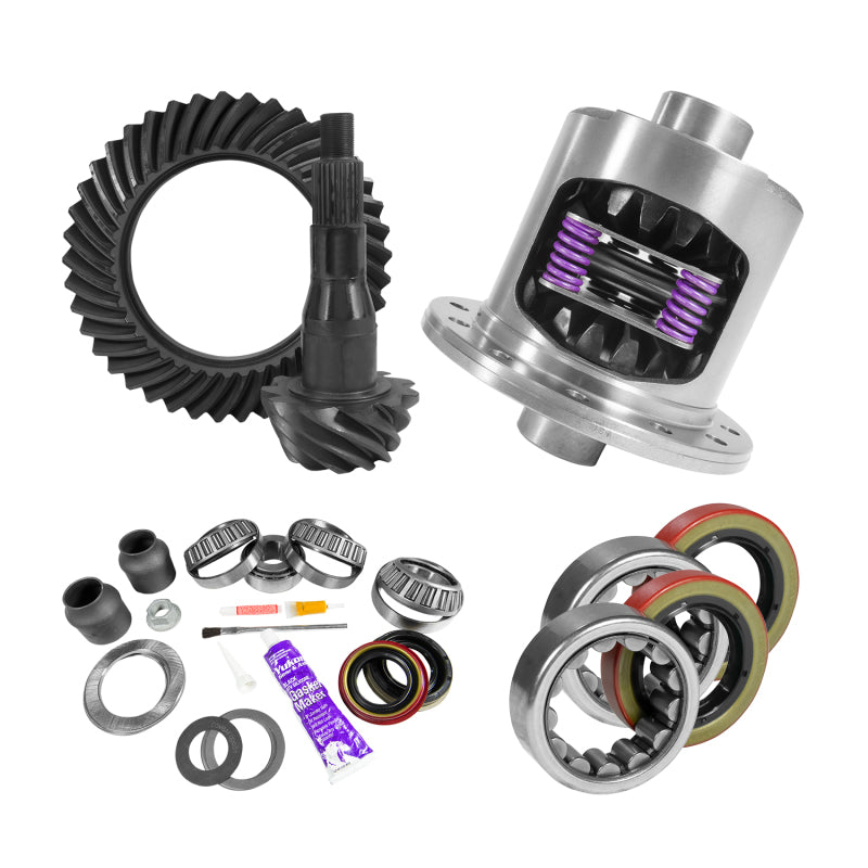 Yukon Gear & Axle Yukon Gear 9.75in Ford 3.73 Rear Ring & Pinion Install Kit 34 Spline Positraction Axle Bearings