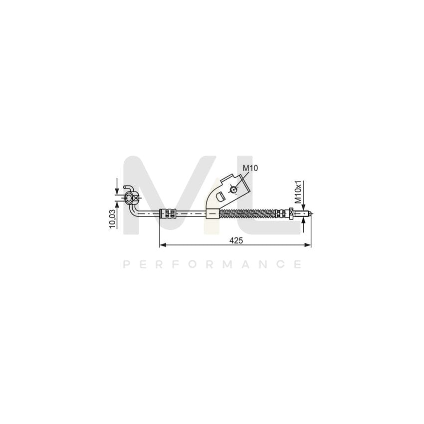 BOSCH 1 987 476 568 Brake Hose 425mm | ML Performance Car Parts