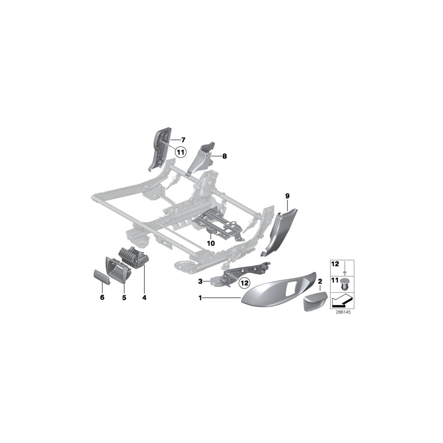 Genuine BMW 52107242438 F07 F07 Covering Outer Right SCHWARZ (Inc. 520d, 535iX & 550i) | ML Performance US Car Parts