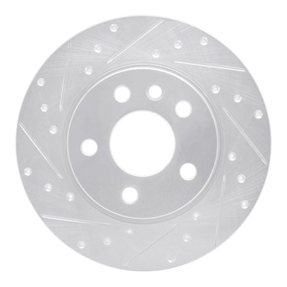 R1 Concepts R1 96-00 Volkswagen EuroVan Rear Left Drilled & Slotted Silver Brake Rotor