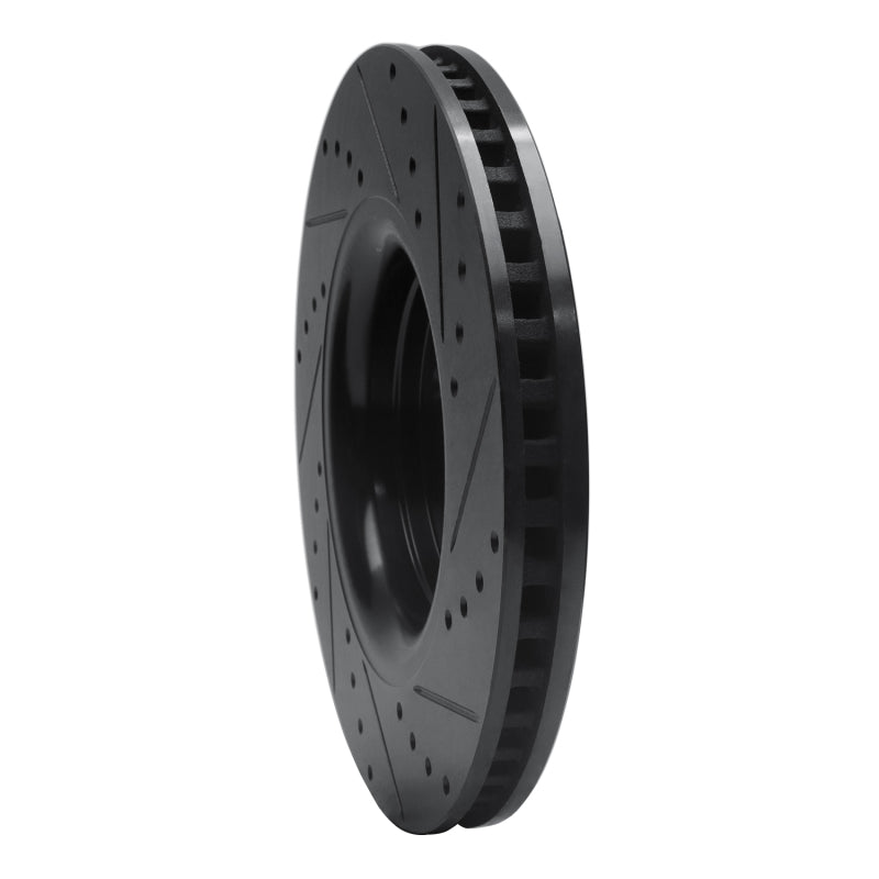 R1 Concepts R1 15-21 Ford Edge Front Left Drilled & Slotted Black Brake Rotor