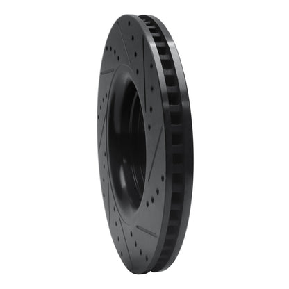 R1 Concepts R1 15-21 Ford Edge Front Left Drilled & Slotted Black Brake Rotor